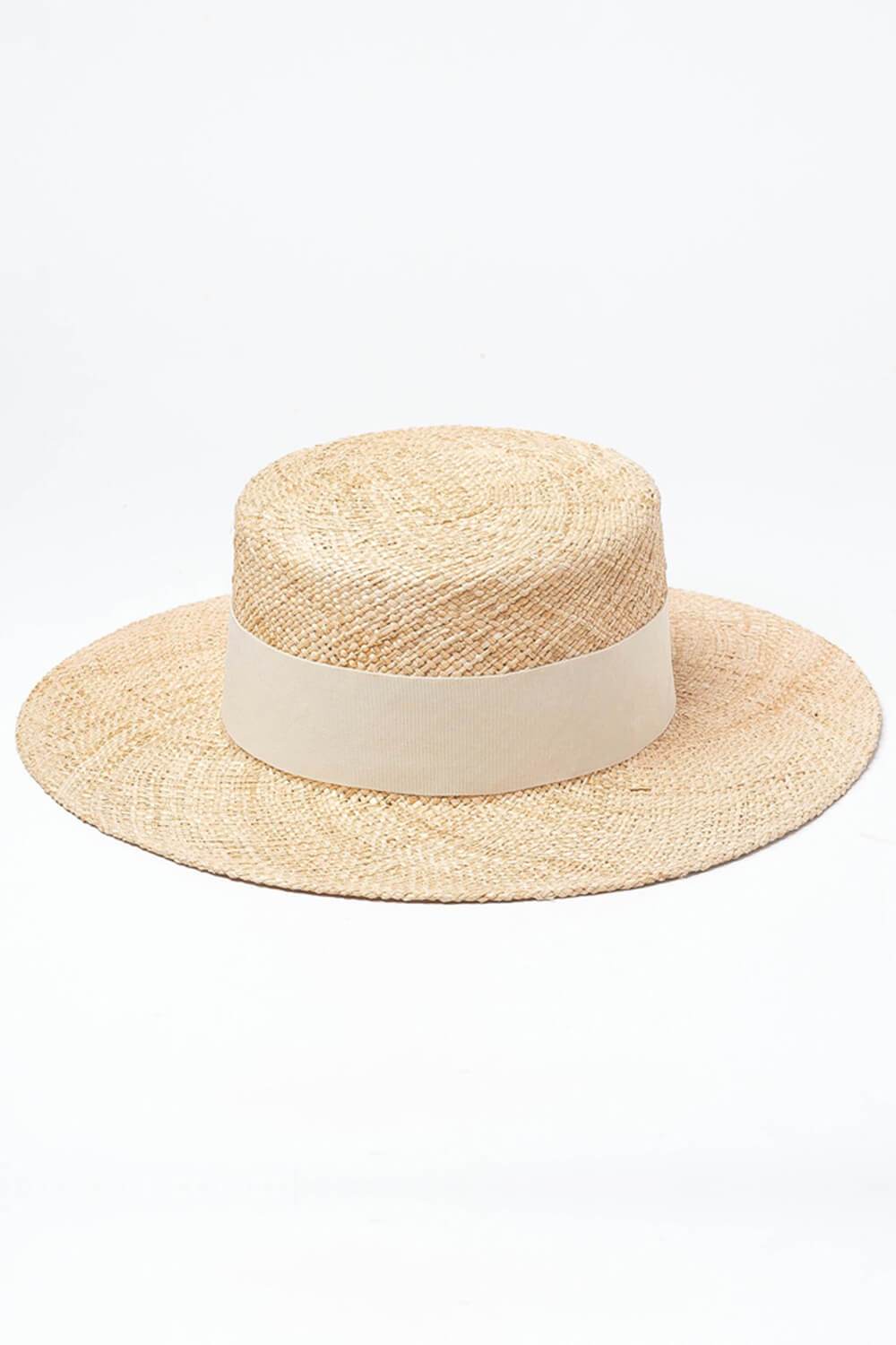 Bao Straw White Ribbon Trimmed Boster - MomyMall