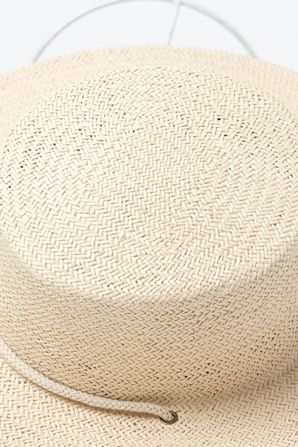 Paper Straw Boater With Beige Cotton Rope - MomyMall