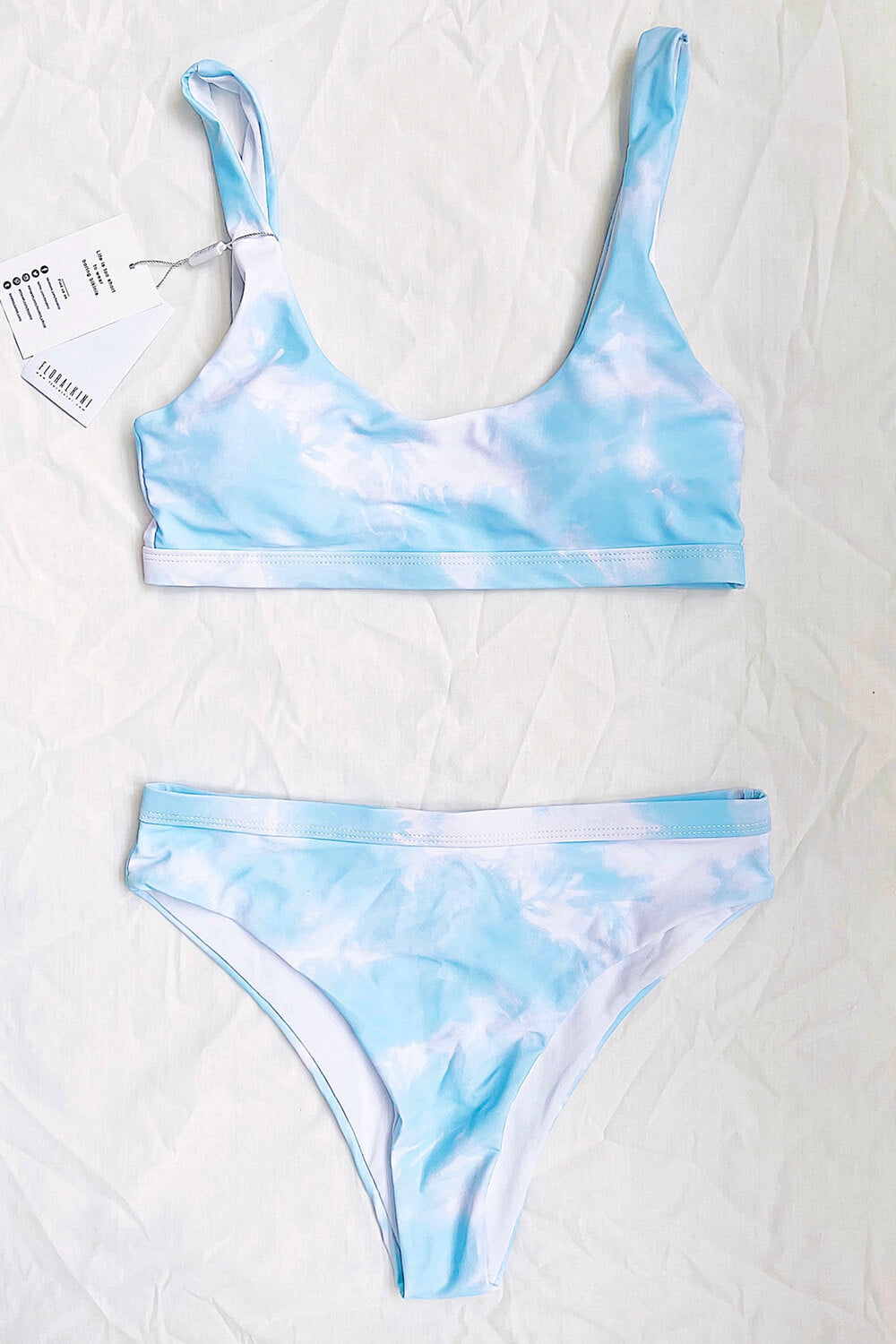 Lake Blue Tie Dye Sport Bikini Top