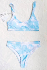 Lake Blue Tie Dye Sport Bikini Top