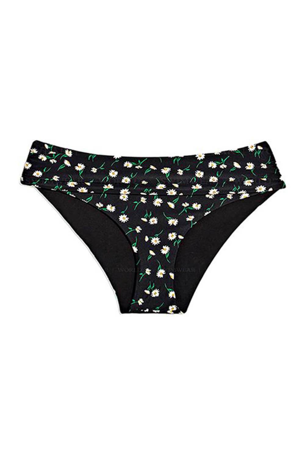 Daises Black Banded Bikini Bottom - MomyMall