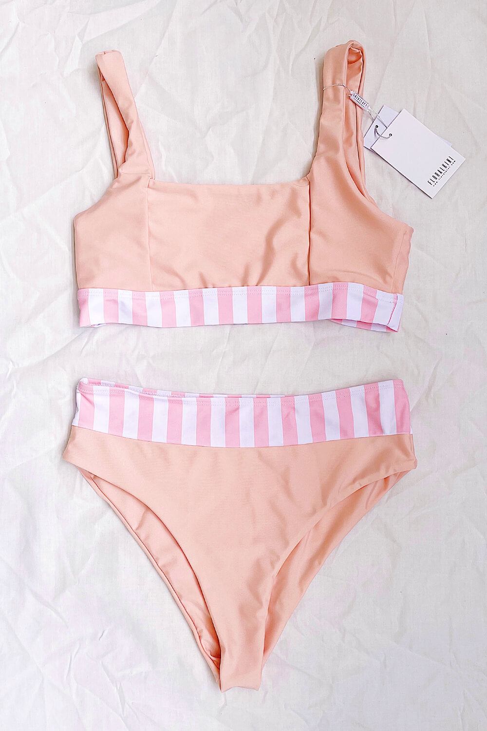 Rose Striped Bikini Top - MomyMall