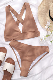 Ribbed High-Waist Bikini Bottoms - MomyMall