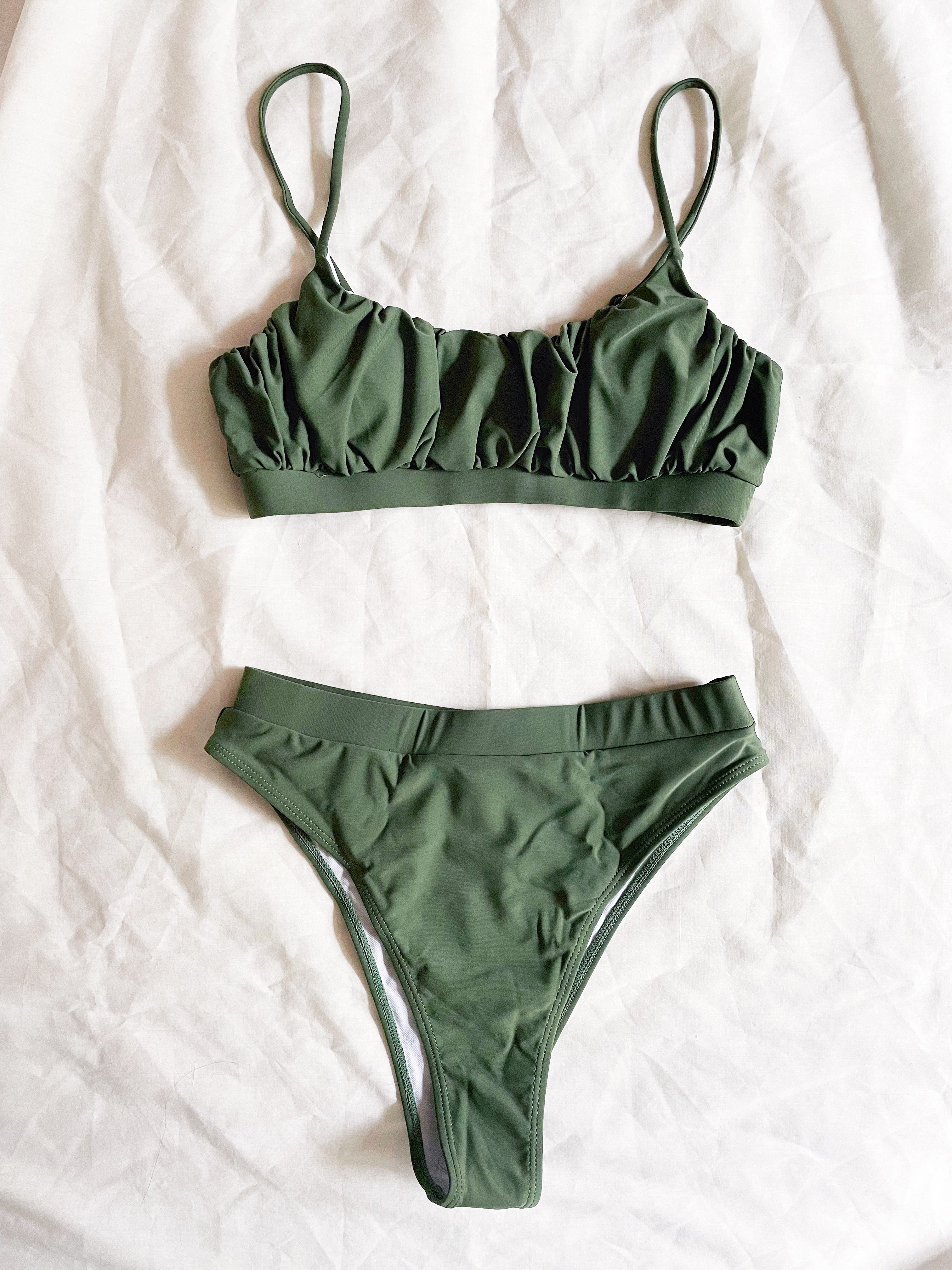 Green High Waisted Bikini Bottoms - MomyMall