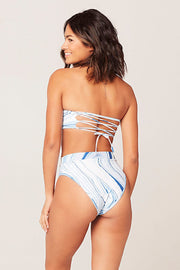 Marble Printed High Waisted Bikini Bottom - MomyMall