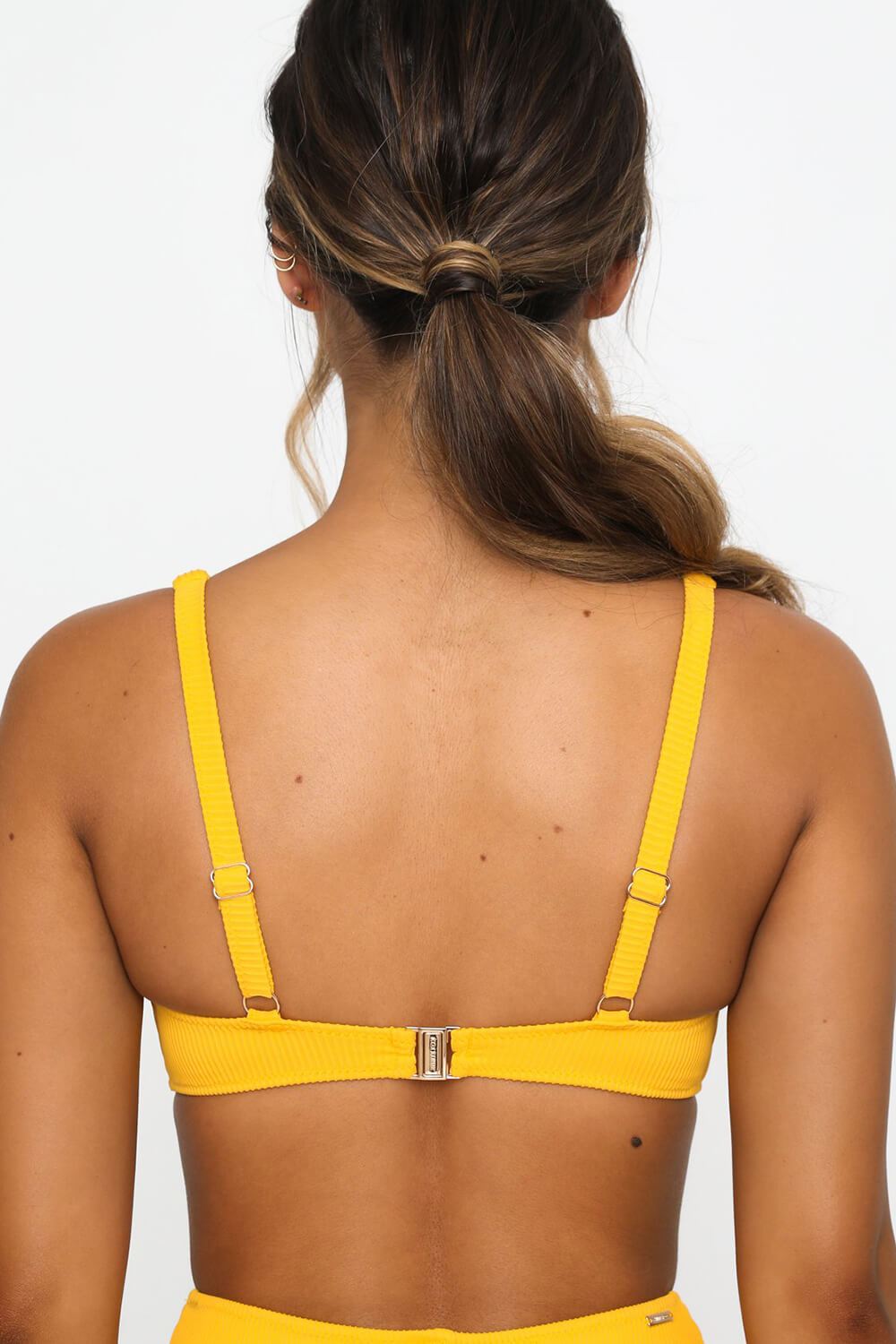 Yellow Rib Underwire Bikini Top