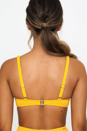 Yellow Rib Underwire Bikini Top