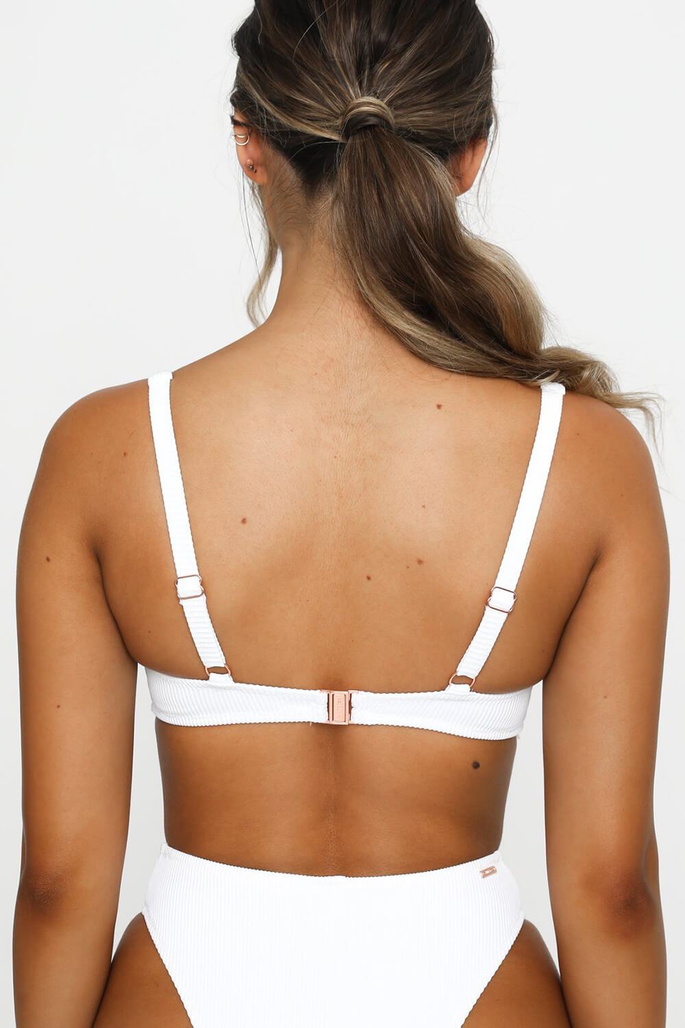 White Rib Underwire Bikini Top