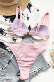 Haut de bikini bralette rose à armatures