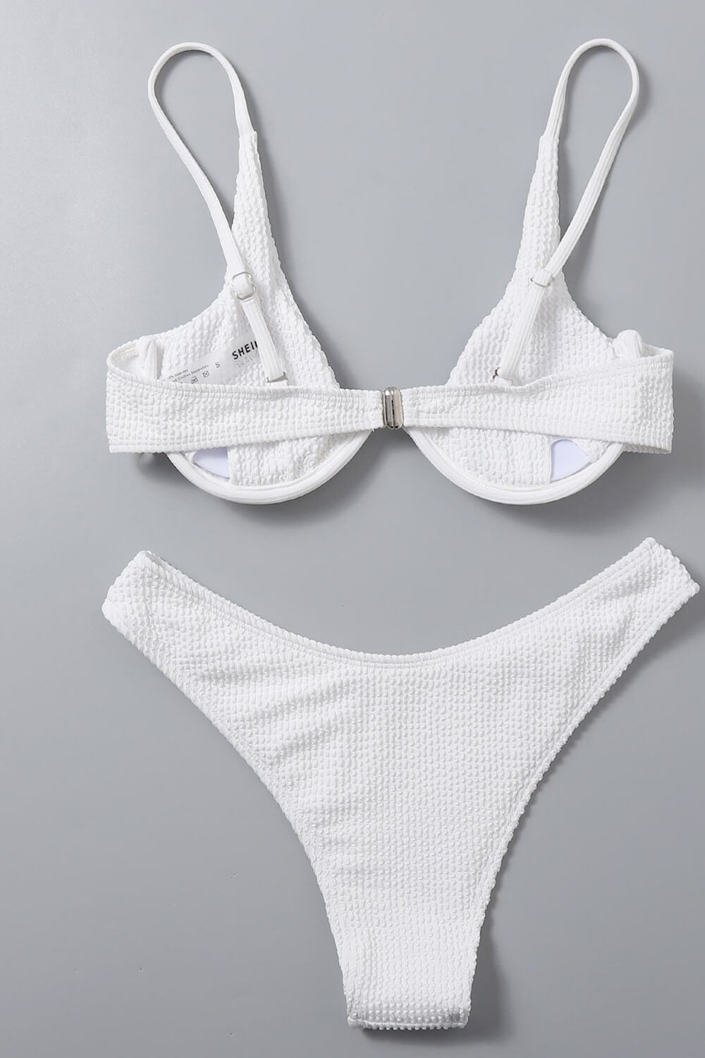 Bas de bikini échancré blanc froissé