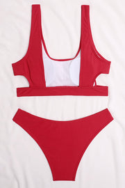 Rote gerippte Bikinihose