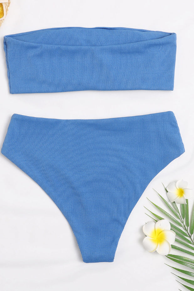 Ocean High-Waist Ribbed Bikini Bottoms