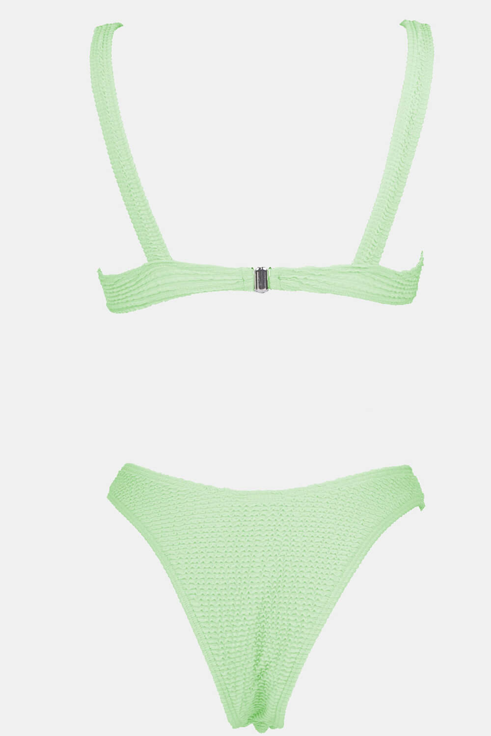 Mint Crinkle Plunge Underwire Bikini Top - MomyMall