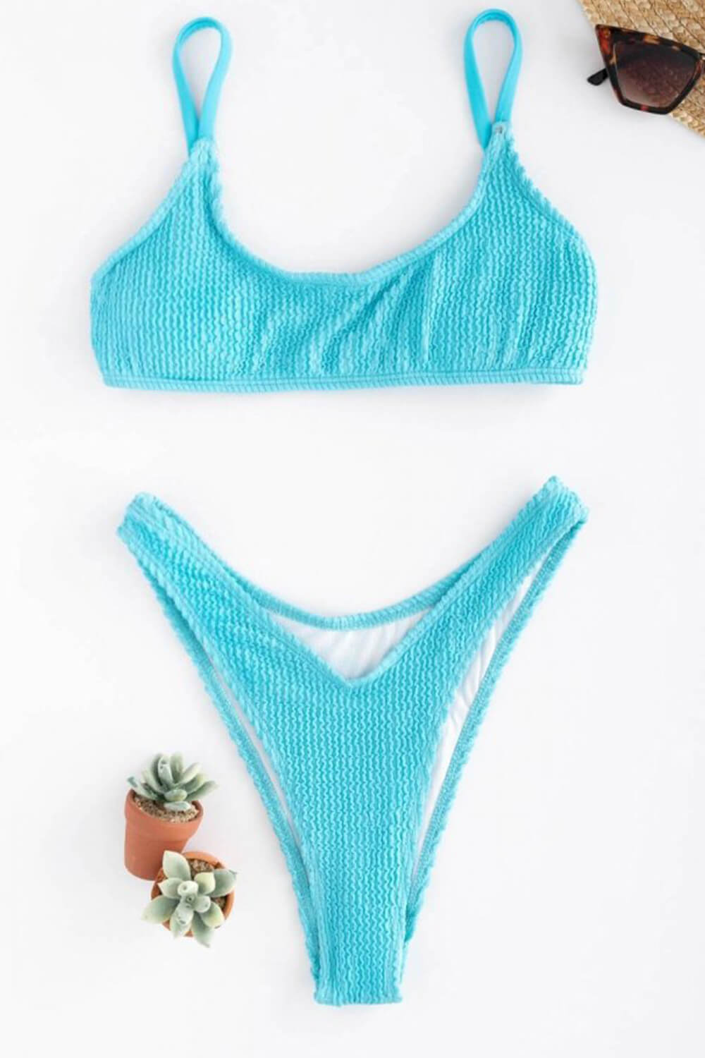 Mint Crinkle Bikini Top - MomyMall