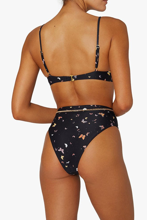 Vintage Butterfly Underwire Bralette Bikini Top