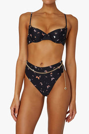 Vintage Butterfly Underwire Bralette Bikini Top