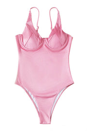 Pink Glitter Cupped Underwire U Swimsuit