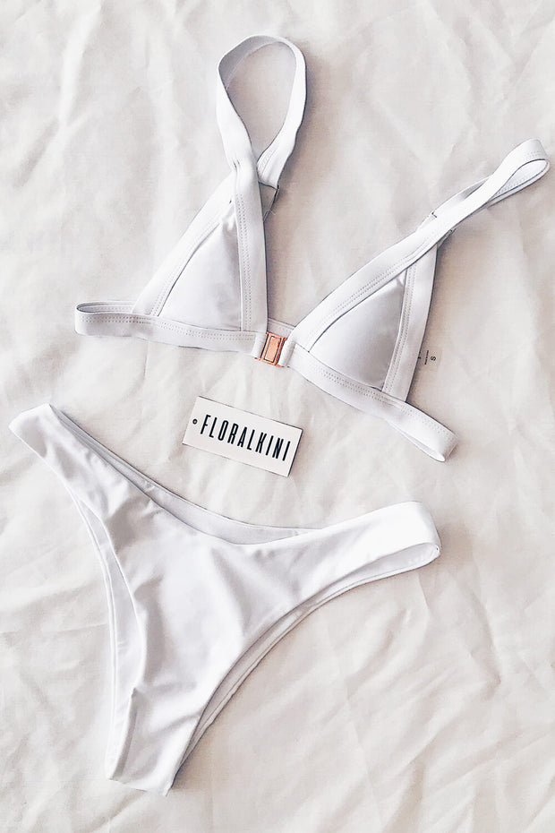 White V Cut Bikini Bottoms - MomyMall