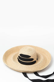 Raffia Straw Curved Brim Sun Hat With Chin Tie