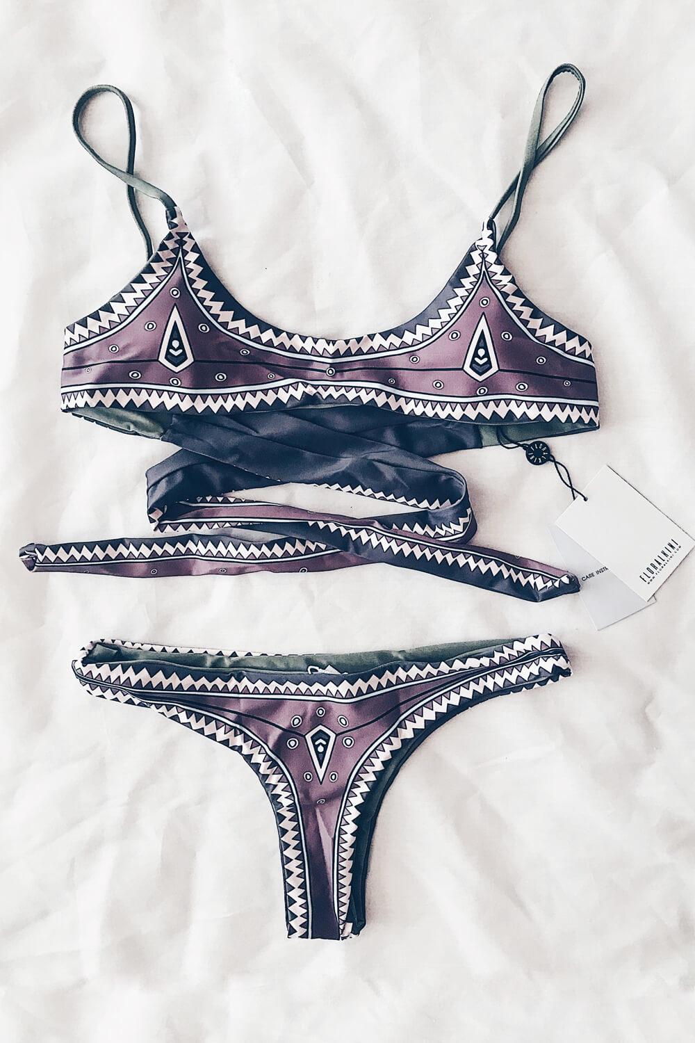 Exclusive Geometric Print Bikini Bottom - MomyMall