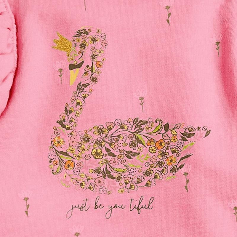 Floral Crown Swan Ruffled Sweatshirt