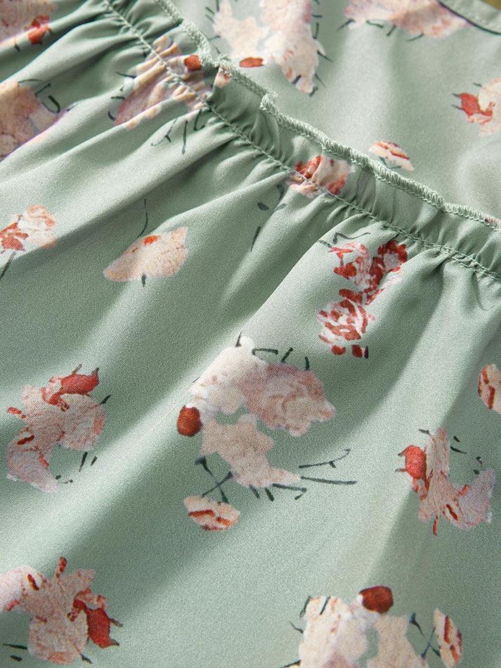 Floral Print Ruffle Mini Skirt - MomyMall