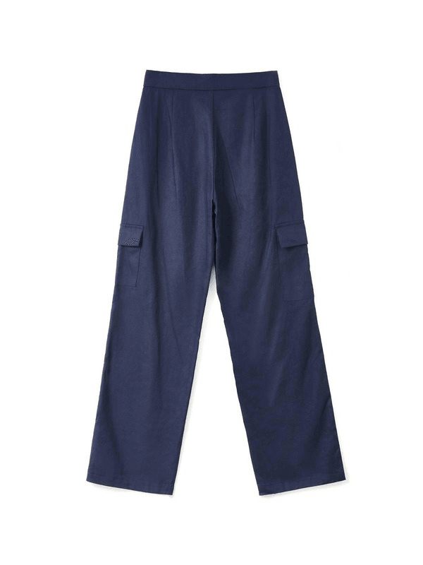 Fold Over Waist Y2K Straight Leg Pants - MomyMall