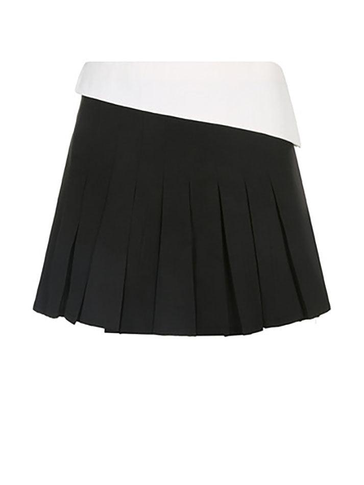 Folded Design Pleated Mini Skirt - MomyMall