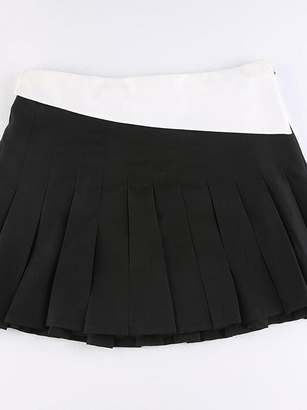 Folded Design Pleated Mini Skirt - MomyMall