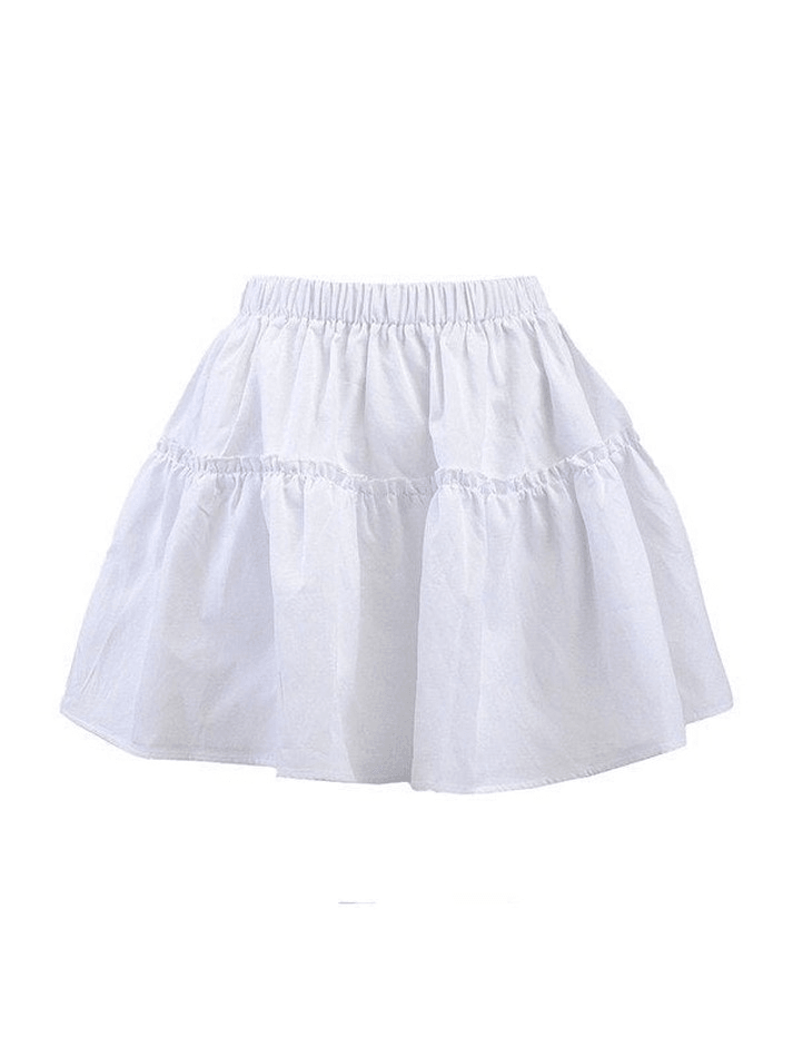 Frill Trim Versatile White Mini Skirt