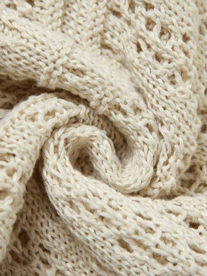 Jupe longue en tricot creux au crochet à franges