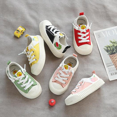 Fruit Color Low Top Kids Canvas Shoes