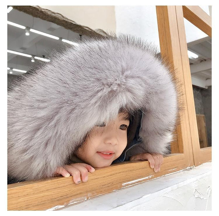 Molly Denim Fur Hooded Winter Coat Jacket