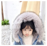 Molly Denim Fur Hooded Winter Coat Jacket