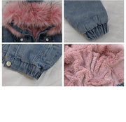 Molly Denim Fur Hooded Winter Coat Jacket