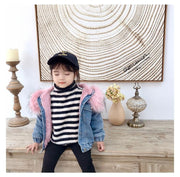 Molly Denim Fur Hooded Winter Coat Jacket