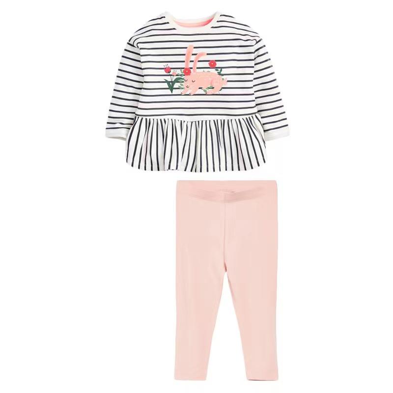 Garden Bunny Striped Long Sleeve Set - MomyMall 2-3 Years