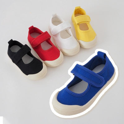 Garry Solid Color Velcro Canvas Shoes