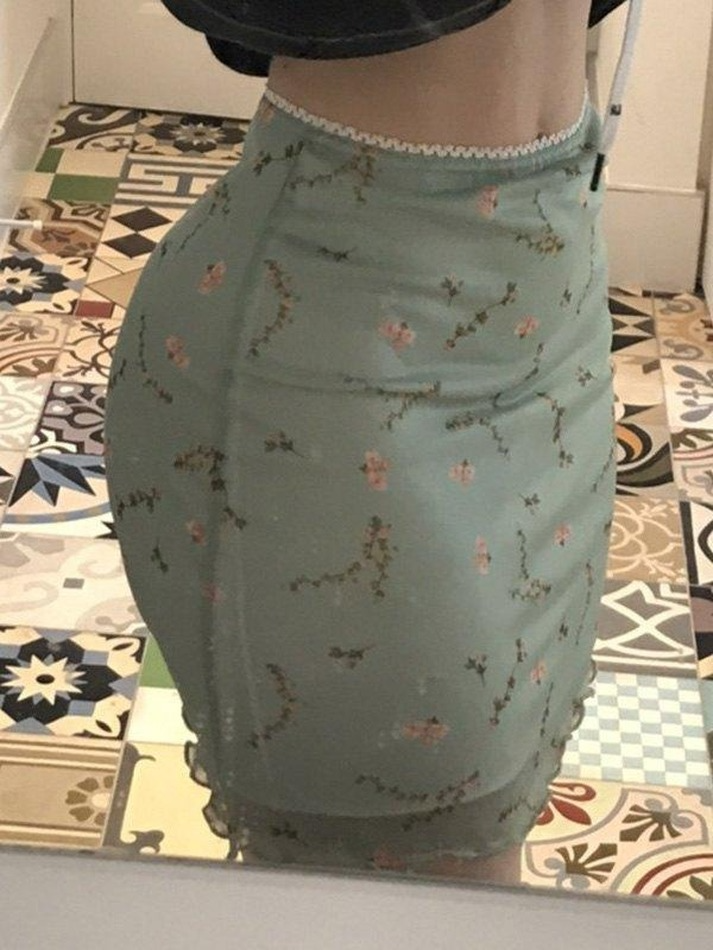 Gauze Ditsy Floral Mini Skirt - MomyMall