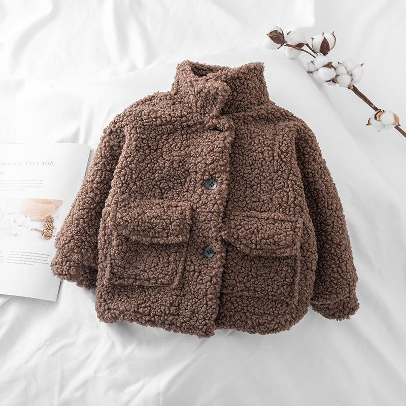 Gemma Fluffy Winter Teddy Coat - MomyMall 2-3 Years / Brown