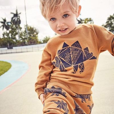 Geometric Dino Sweatshirt Set - MomyMall