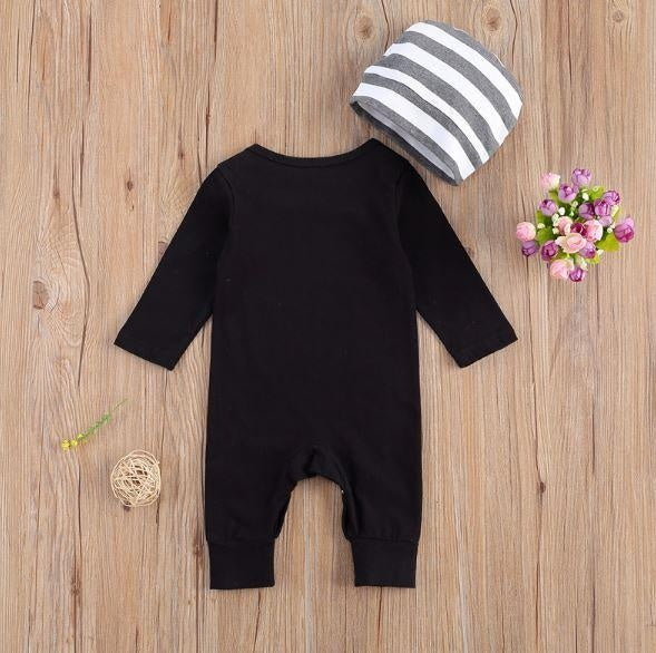 Little Brother Romper with Striped Hat (3 Colors) - MomyMall