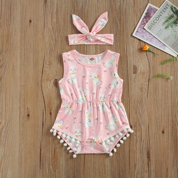 Easter Floral Pompom Onesie