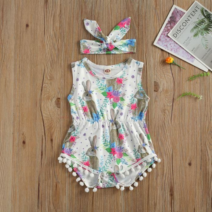 Easter Floral Pompom Onesie