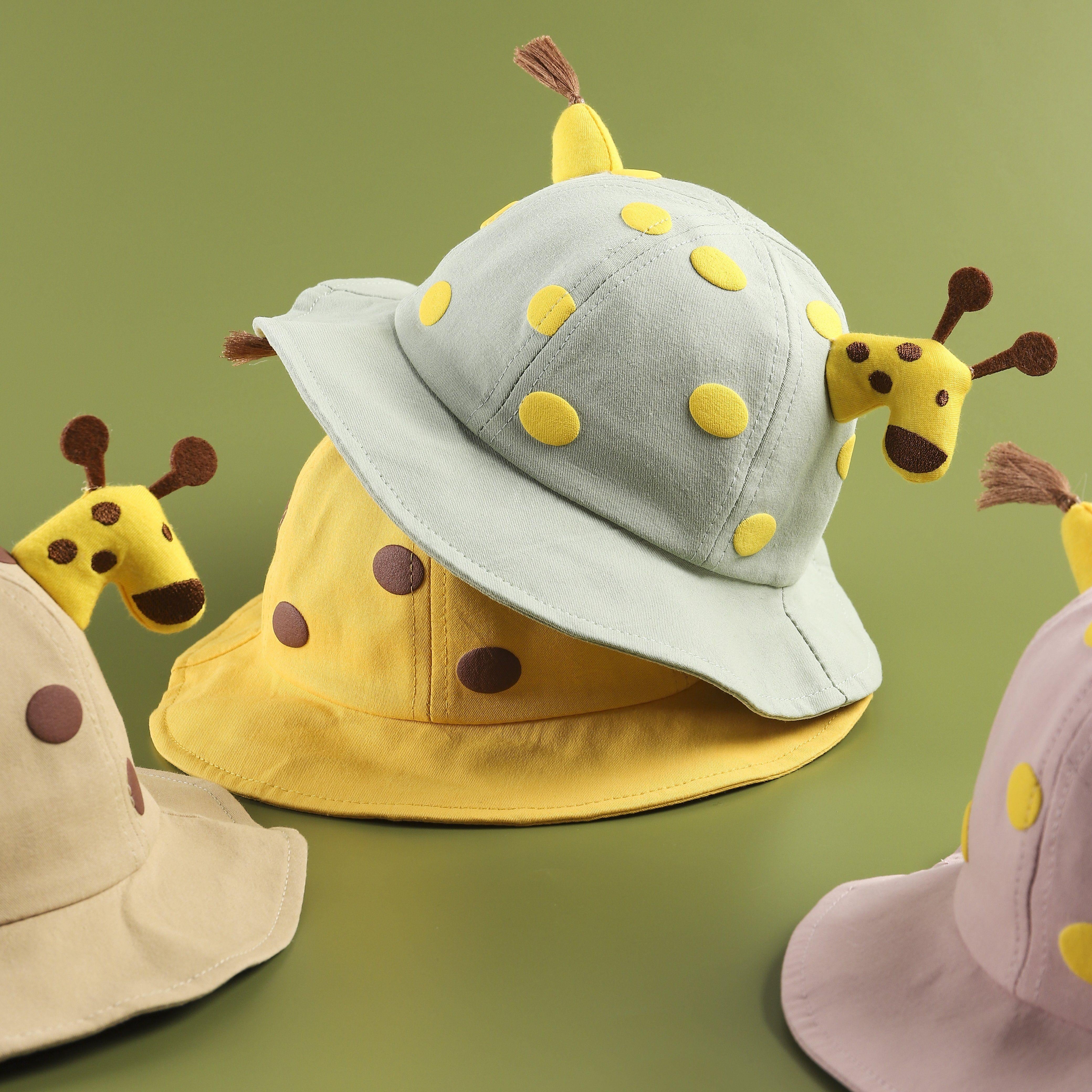 Giraffe Baby Bucket Hat with Removable Face Shield - MomyMall