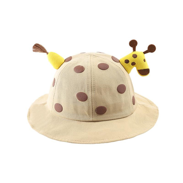 Giraffe Baby Bucket Hat with Removable Face Shield - MomyMall Khaki