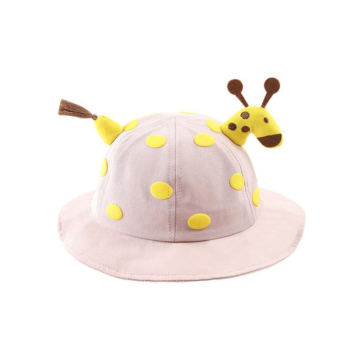 Giraffe Baby Bucket Hat with Removable Face Shield - MomyMall Pink