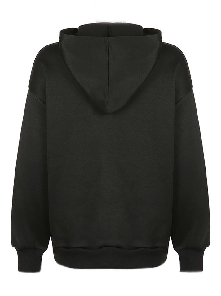 Goth Graphic Oversized Hoodie - MomyMall