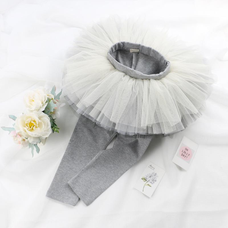 Gradient Tutu Spring Skirt Leggings - MomyMall 2-3 Years / Grey