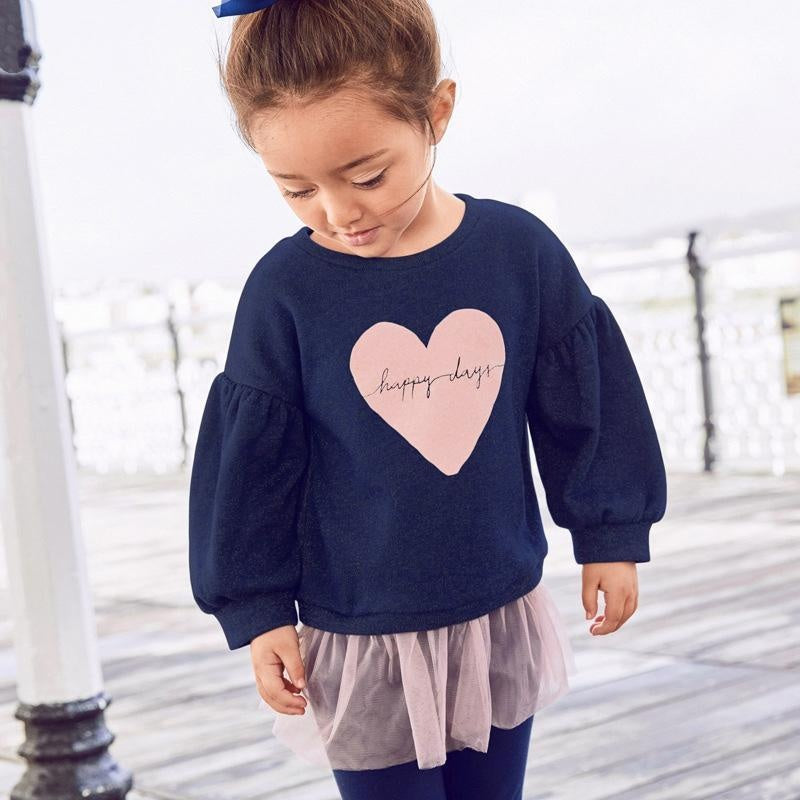 Happy Days Heart Sweatshirt Dress - MomyMall